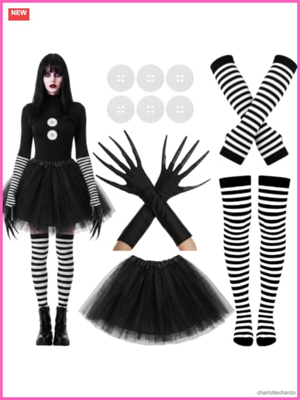 Halloween Game Character Costume Accessory Set Women Cosplay 10 Pc